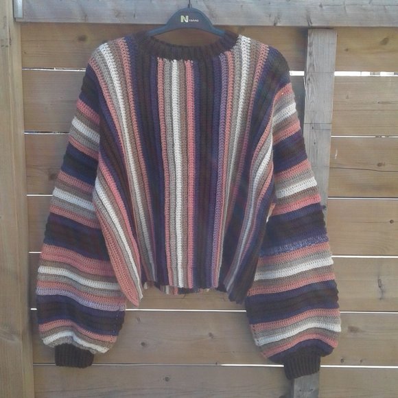 One of a kind Baby alpaca handmade viral scrappy sweater - Picture 2 of 10